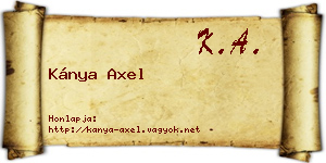 Kánya Axel névjegykártya